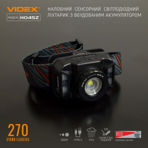 Налобний світлодіодний ліхтарик VIDEX VLF-H045Z 270Lm 5000K Уцінка №3