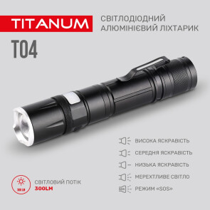 Портативний світлодіодний ліхтарик TITANUM TLF-T04 300Lm 6500K Уцінка №4
