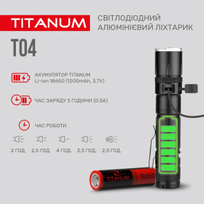 Портативний світлодіодний ліхтарик TITANUM TLF-T04 300Lm 6500K Уцінка №5