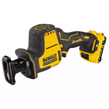 Пила шабельна акумуляторна DeWALT, 10.8/12В XR Li-lon, безщіткова, 0 - 2800 ход/хв, величина ходу 16 мм, вага 1.38 кг, 2 акумулятори 2 Аг, ЗП, TSTAK