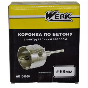 Коронка 68мм SDS-plus з центрувальним сверлом 07х110мм Werk (WE104068) №1