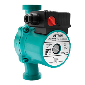 Насос циркуляційний 75Вт Hmax 4м Qmax 40л/хв Ø1 1/2" 180мм зел+гайки Ø1 WETRON LР525–4/180С (774312) Уцінка №2