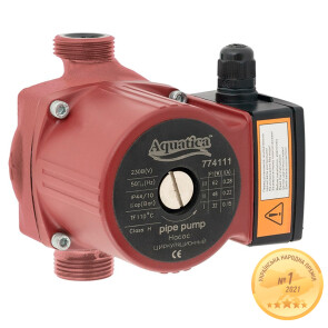 Насос циркуляційний 65Вт Hmax 4м Qmax 63л/хв Ø1½" 130мм+гайки Ø1" AQUATICA (774113) Уцінка №1