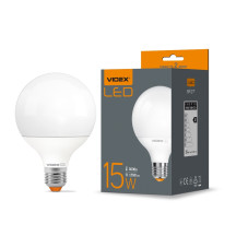 LED лампа VIDEX G95e 15W E27 3000K