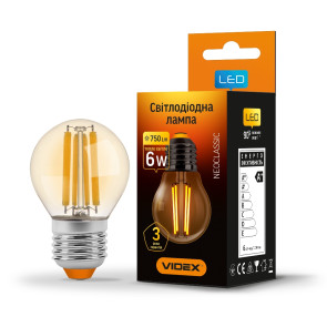 LED лампа VIDEX Filament G45FA 6W E27 2200K бронза №1