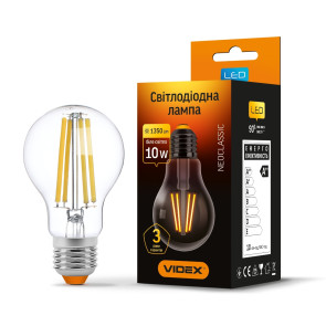 LED лампа VIDEX Filament A60F 10W E27 4100K №1