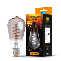 LED лампа VIDEX Filament ST64FGD 4W E27 2100K Дімерна графіт