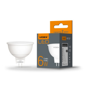 LED лампа VIDEX MR16еD 6W GU5.3 4100K дімерна №1