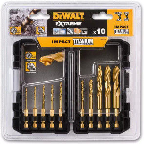 Набор сверл по металлу DeWALT "TITANIUM IMPACT" титановые сверла, 3; 3,2; 3,5; 4, 4.5; 5, 6; 8; 10, 12 мм, 10 шт. №2