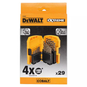 Набор сверл по металлу "INDUSTRIAL COBALT" EXTREME DeWALT, d = 1-13 мм, 29 шт., Кейс. №2