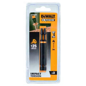 Набор бит DeWALT "IMPACT TORSION", ударные, Torx, T25, L = 89 мм, 2 шт №1