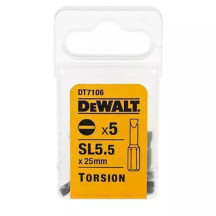 Набір біт DeWALT, Slotted 5.5, L= 25 мм, 5 шт