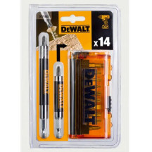 Набір біт DeWALT, Phillips, Pozidriv, Torx, Slotted, Ph1, Ph2, Ph3, Pz2 , Pz3, Sl6, T15, T20, T25, T30, L= 25 мм, 14 шт, блістер