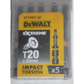 Набор бит DeWALT, ударные, IMPACT TORSION, Torx, Т20, L = 50 мм, 5 шт №1