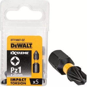 Набір біт DeWALT, ударні, IMPACT TORSION EXTREME, Pozidriv, Pz1, L= 25 мм, 5 шт №1