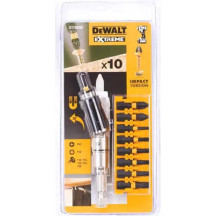 Набір біт DeWALT "IMPACT TORSION", ударні, Torx, Philips, Pozidriv, L = 25 мм - Ph2, Pz2, Т10, Т15, Т20, T25, Т30, шарнірний утримувач насадок, 10 шт