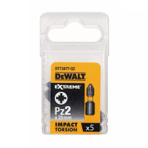 Набір біт DeWALT, ударні, IMPACT TORSION EXTREME, Pozidriv, Pz2, L=25 мм, 5 шт