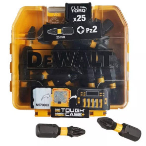 Набор бит DeWALT "EXTREME FLEXTORQ", Pozidriv, Pz2, L = 25 мм, 25 шт, кейс №1