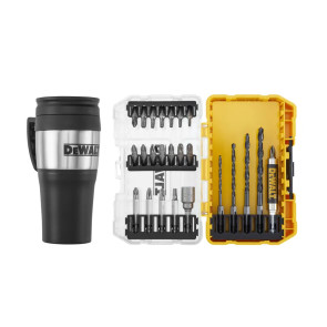 Набор бит и сверл DeWALT Phillips, Pozidriv, Torx, Pz2, Pz3, Ph2, T10, T15, T20, T25, T30, L = 25, 50 мм, 25 шт, термокружка, кейс ToughCase №2