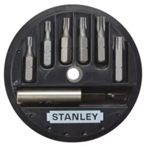 Набор бит STANLEY, Phillips, Pozidriv, Torx, Slotted, Sl1, Ph00, Pz0, Т5, ТТ10, L = 25 мм, 33 шт, пластиковая коробка №1