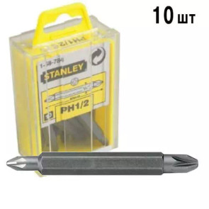 Бита двусторонняя STANLEY с шестигранным хвостовиком 1/4 "Pz1 и Pz2, L = 60мм, 10шт. №1