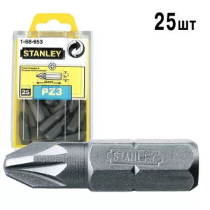 Бита STANLEY с шестигранным хвостовиком 1/4 "Pz3, L = 25мм, 25шт №1