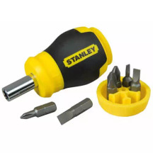 Викрутка - набір STANLEY "Multibit Stubby", L=95мм, 6 біт: Ph1, Ph2; Pz1, Pz2; SL 4.5 і 6мм.