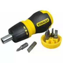 Викрутка-набір STANLEY"Multibit Stubby", L=120мм, реверсивна, 6 біт: Ph1, Ph2; Pz1, Pz2; SL4.5 і 6мм.