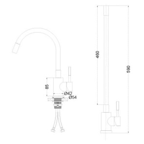 Смеситель для кухни VENTA с гибким изливом VA3011E-Red №2