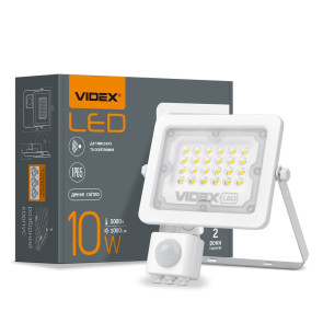 LED прожектор VIDEX F2e 10W 5000K з датчиком руху та освітленості №1