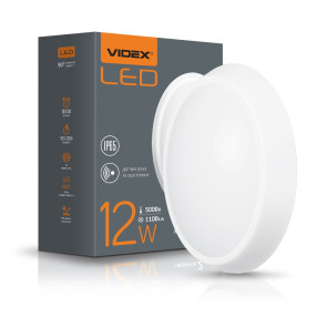 LED світильник IP65 овальний VIDEX 12 W 5000K білий сенсорний №1