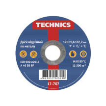 Диск відрізний по металу, 125х1,6х22 Technics | 17-707