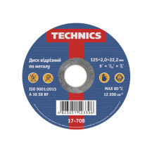 Диск відрізний по металу, 125х2х22 Technics | 17-707