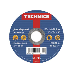 Диск відрізний по металу, 150х1,6х22 Technics | 17-711 №1