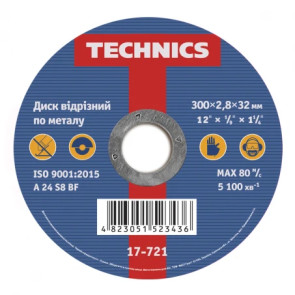 Диск відрізний по металу, 300х2,8х32 Technics | 17-721 №1