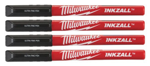 Набор ручек Milwaukee Fine Tip InkZAll 4 шт, черный 48223164 №1