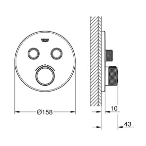 Зовнішня частина термостатичного змішувача для душу Grohe SmartControl 29119000 для двох споживачів №2