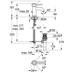 Змішувач для раковини Grohe BauClassic 23161000 №2