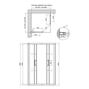 Душова кабіна Qtap Taurus BLA1099SC6 90х90, скло Clear 6 мм, без піддона №2