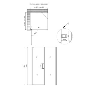 Душова кабіна Qtap Aquarius CRM1099SC6 90х90, скло Clear 6 мм, без піддона №2