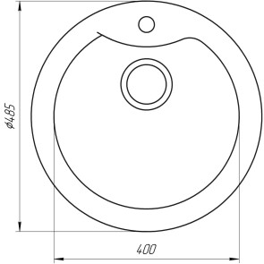 Гранітна мийка Globus Lux ORTA сірий металік 485мм-А0003 №4