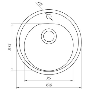 Гранітна мийка Globus Lux MARTIN сірий металік 510мм-А0003 №4