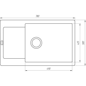 Гранітна мийка Globus Lux MALABI перлина 780x500мм №5