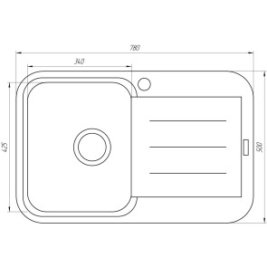 Гранітна мийка Globus Lux OBER мигдаль 780х500мм-А0002 №5