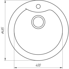 Гранитная мойка Globus Lux ORTA графiт 485мм-А0001 №5