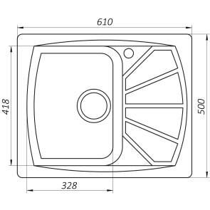 Гранитная мойка Globus Lux TANA слоновая кость 650х500мм №5