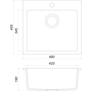 Гранітна мийка Globus Lux AOSTA мигдаль 490x455мм-А0008 №4