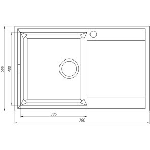 Гранитная мойка Globus Lux KOMO коричневый 790x500мм-А0006 №6