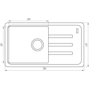 Гранитная мойка Globus Lux LUGANO жемчужный 780х435мм №5