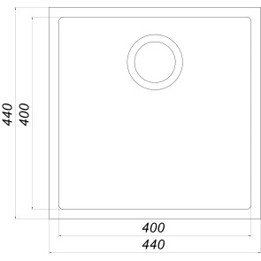 Гранітна мийка Globus Lux AMMER пiдстiльна, бiлий 440х440мм—А0007 №5